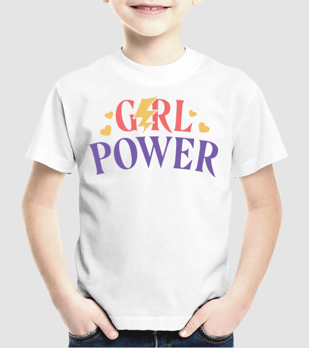 Girl Power Ziua Femeii model alb pe tricou