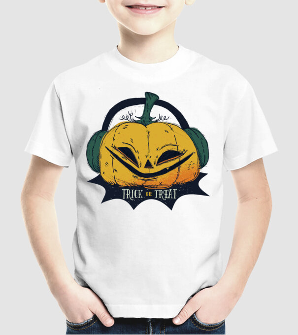 Dovleac Halloween model alb pe tricou