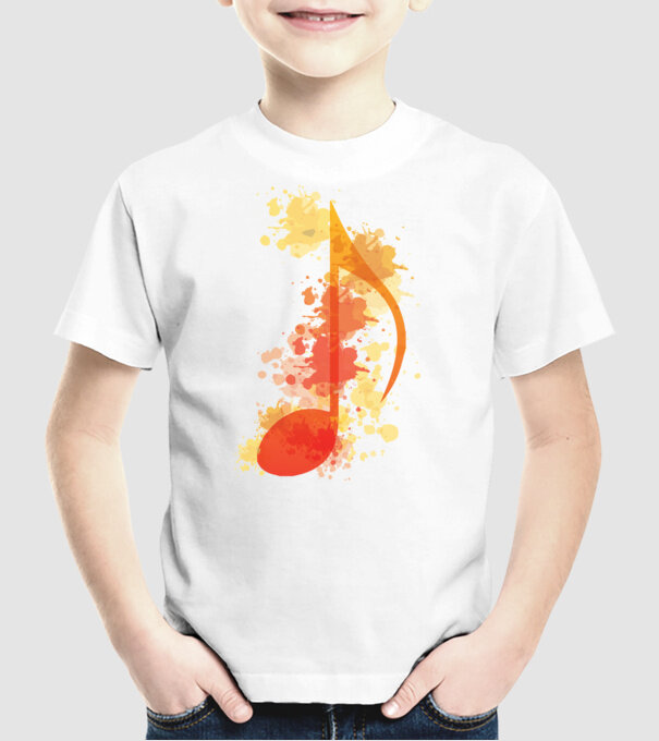 Notă muzicală model alb pe tricou