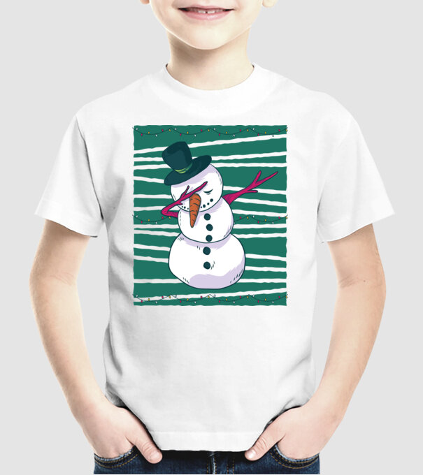 Om de zăpadă DAB Crăciun model alb pe tricou