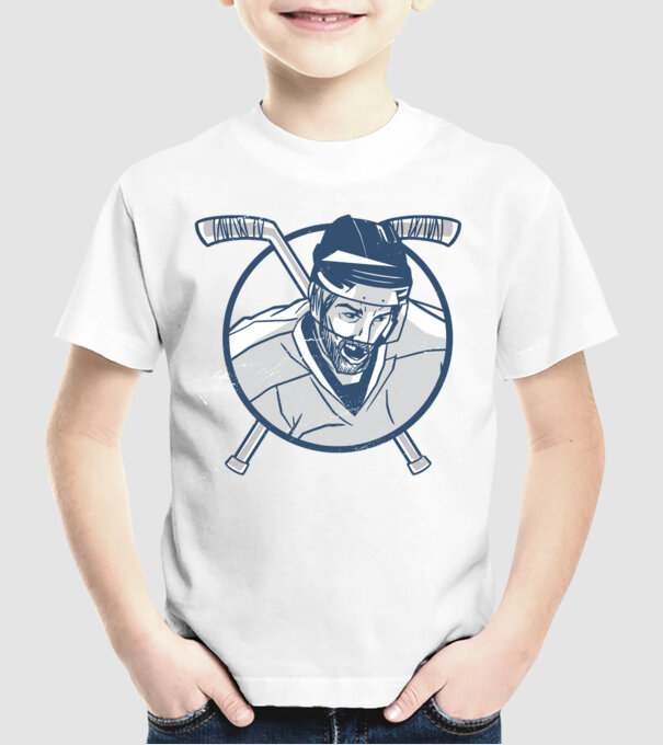 Hochei Jucător Hochei de gheață model alb pe tricou