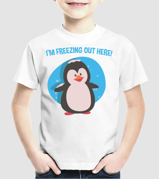 'I''m freezing out here' model alb pe tricou