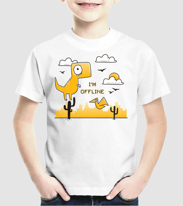 'I''m Offline tricou amuzant' model alb pe tricou
