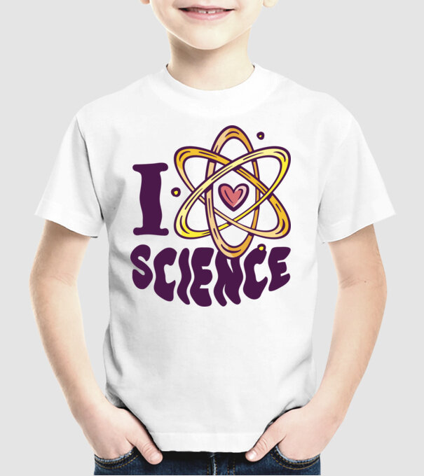 I Love Science știință model alb pe tricou