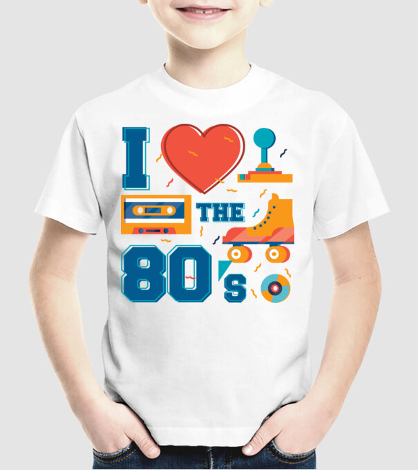 'I love the 80s - Iubesc anii ''80' model alb pe tricou