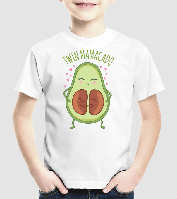 Gemeni Mamacado model alb pe tricou