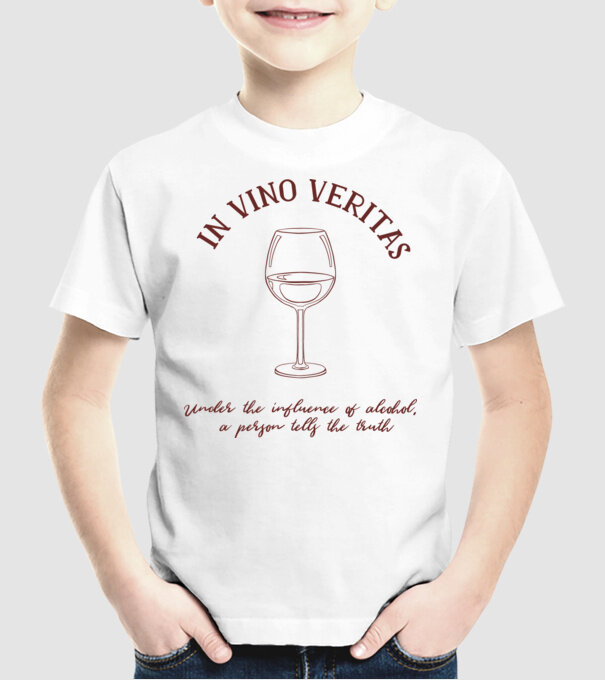 In Vino Veritas - Adevărul este în vin model alb pe tricou