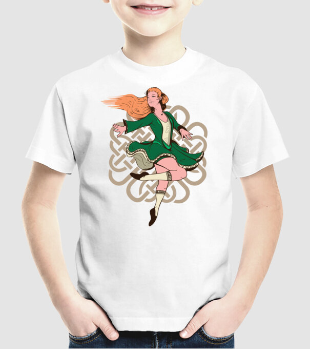 Femeile Dansatoare irlandeză model alb pe tricou