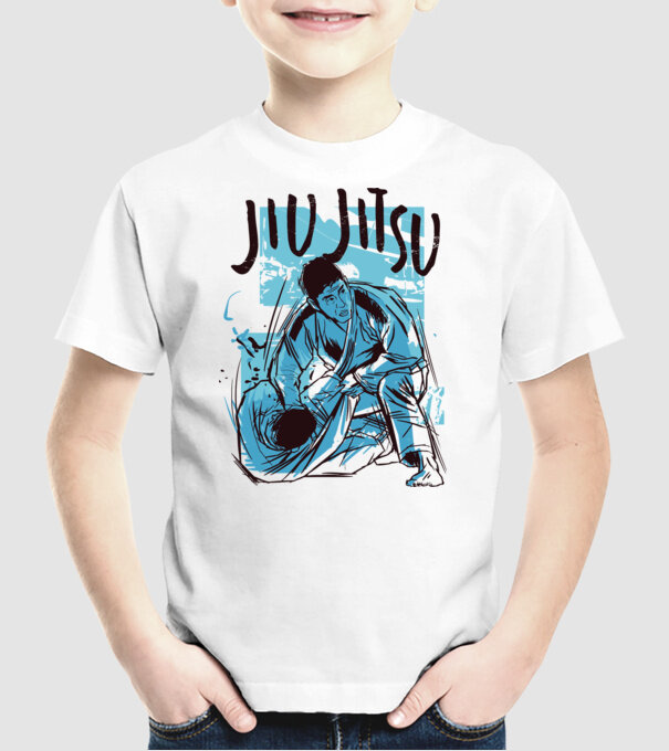 Jiu Jitsu model alb pe tricou