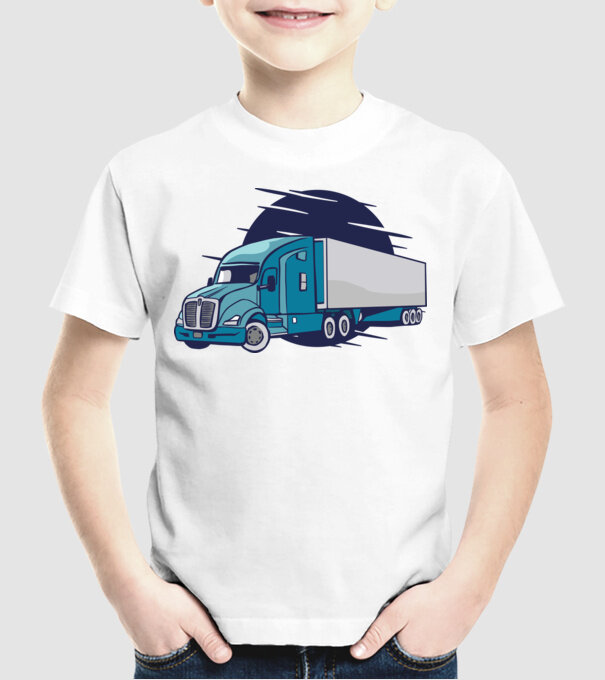 Tricou Șofer de camion model alb pe tricou
