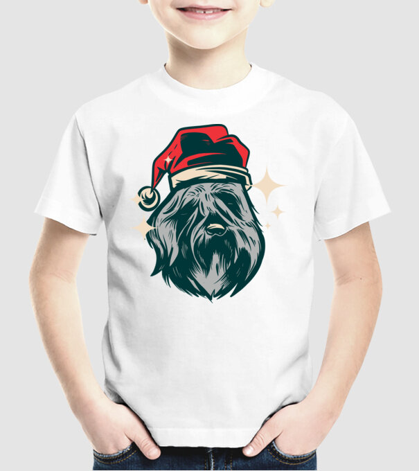 Câine de Crăciun model alb pe tricou