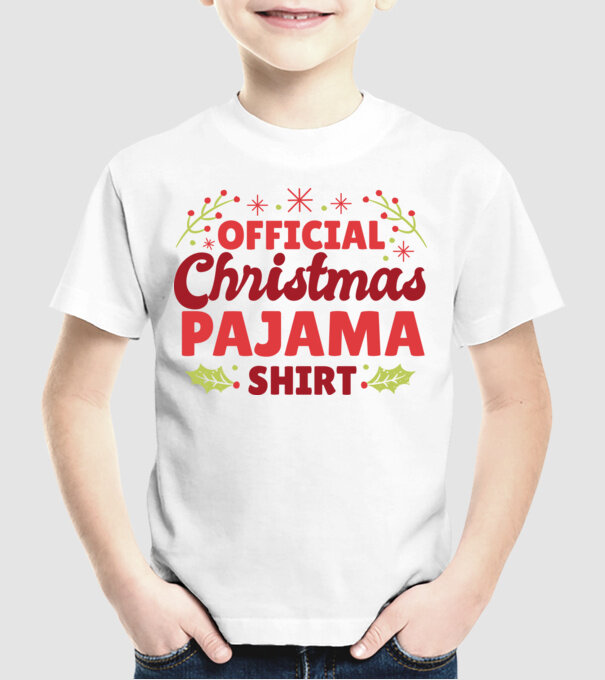 Pijama de Crăciun model alb pe tricou