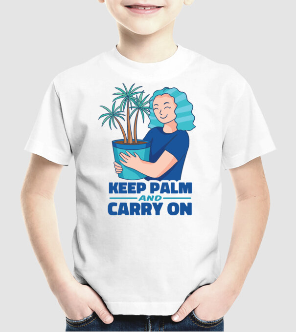 Keep Calm and Carry On model alb pe tricou