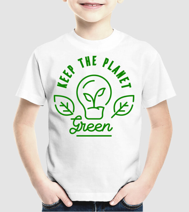 Keep The Planet Green - Ziua Pământului model alb pe tricou
