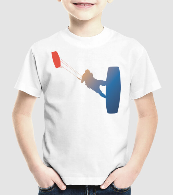 Kite Surfer model alb pe tricou