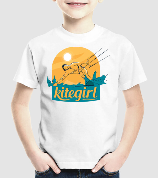 Tricou Kitegirl Kitesurf model alb pe tricou