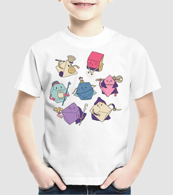 Caractere Cub model alb pe tricou