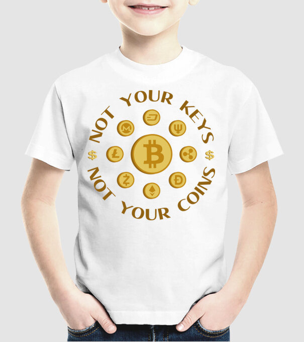 Criptomonede model alb pe tricou