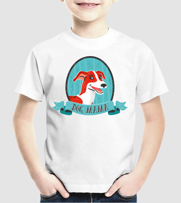 Câine Mamă model alb pe tricou