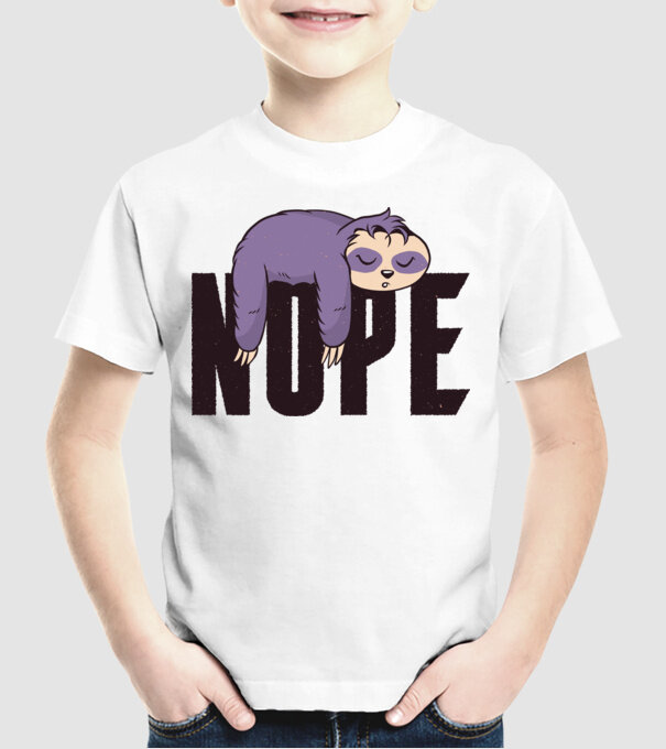 Leneș Nope model alb pe tricou