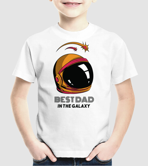 Cel mai bun tată din Galaxie model alb pe tricou