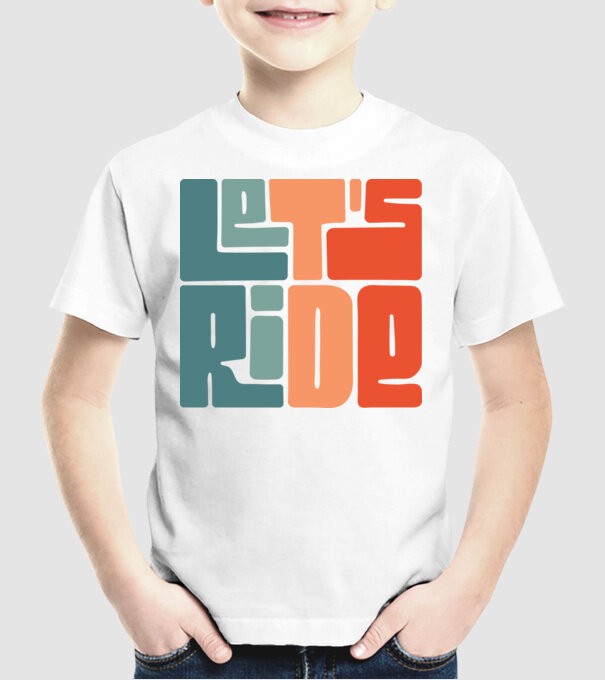 'Let''s Ride - Snowboard' model alb pe tricou
