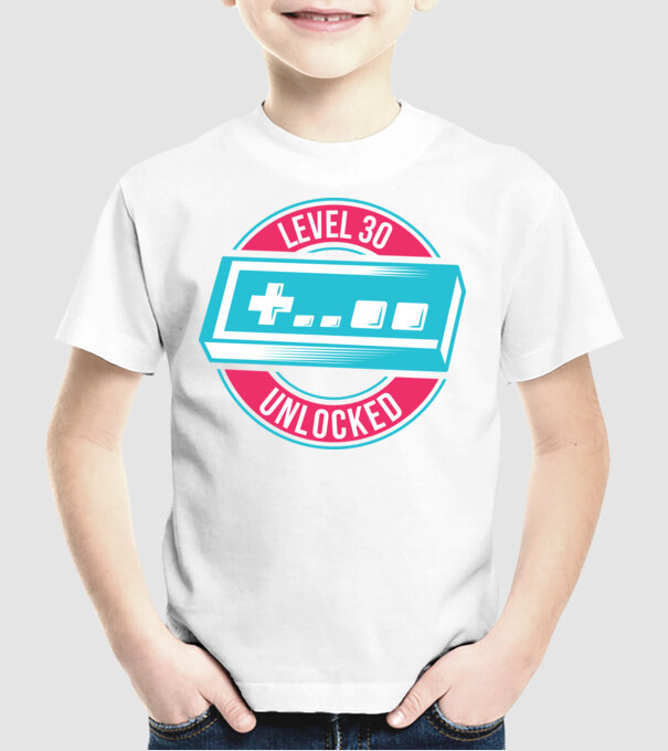 Level 30 Unlocked 30th Birthday model alb pe tricou