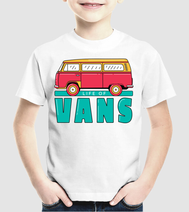 Life of Vans model alb pe tricou