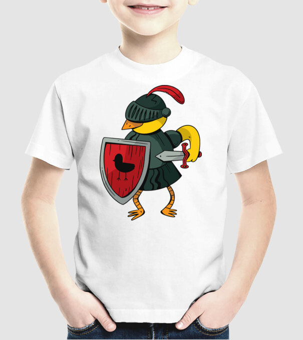 Cavaler Pasăre model alb pe tricou