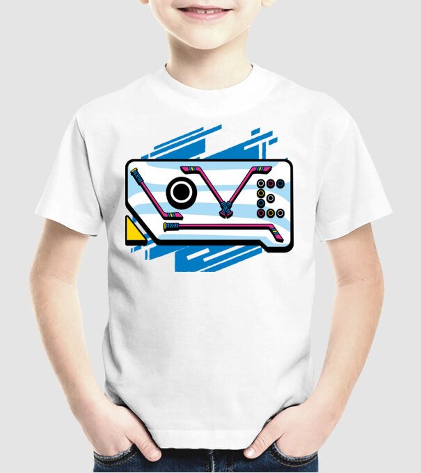 Love Hockey model alb pe tricou