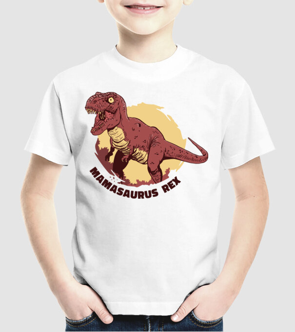 mamasaurus rex model alb pe tricou