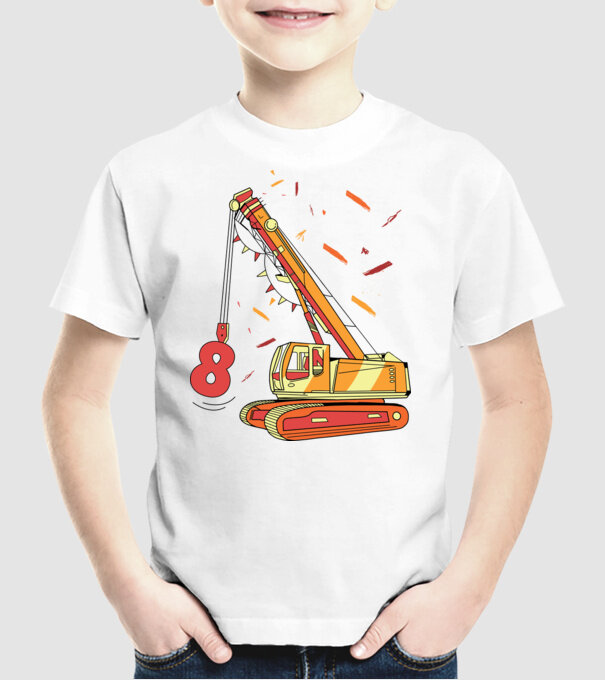Prindere 8th Birthday model alb pe tricou