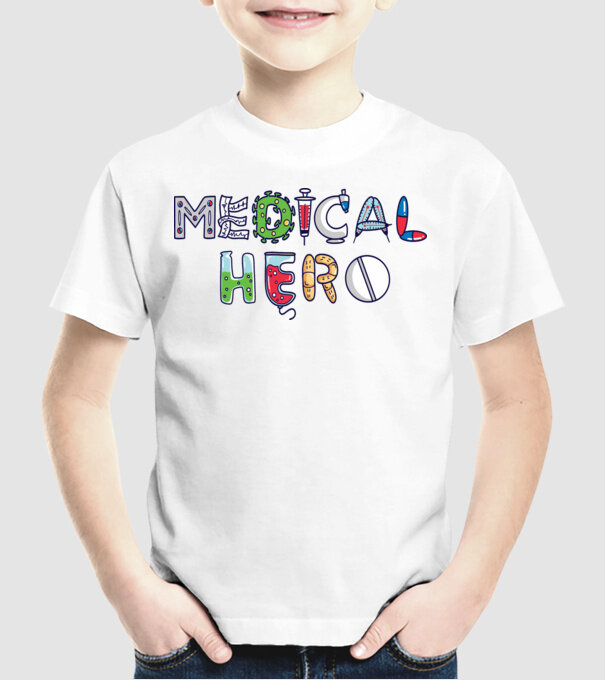 Medical Hero - Eroi de zi cu zi model alb pe tricou