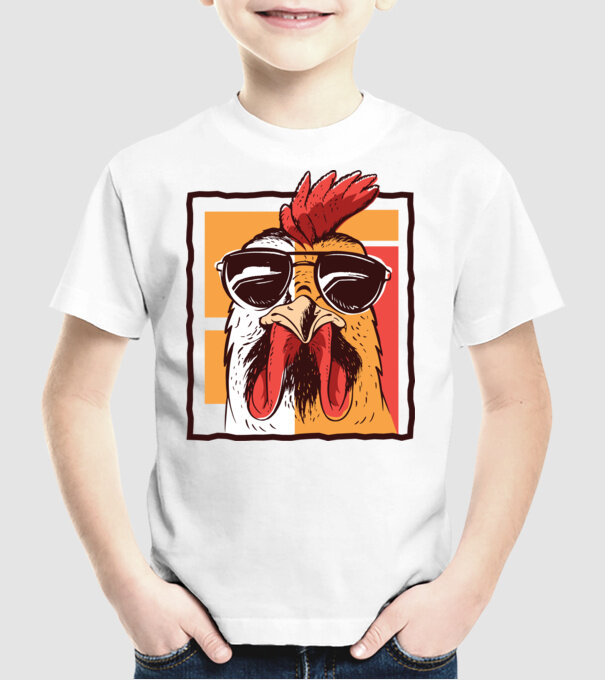 Pui cool model alb pe tricou