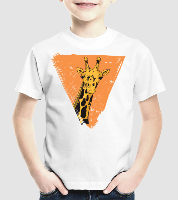 Girafă cool model alb pe tricou