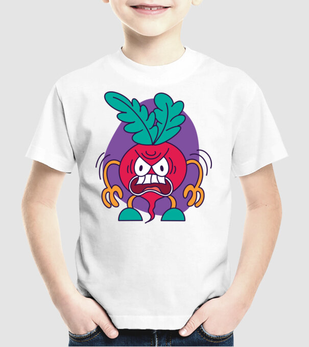 Ridichi supărat model alb pe tricou