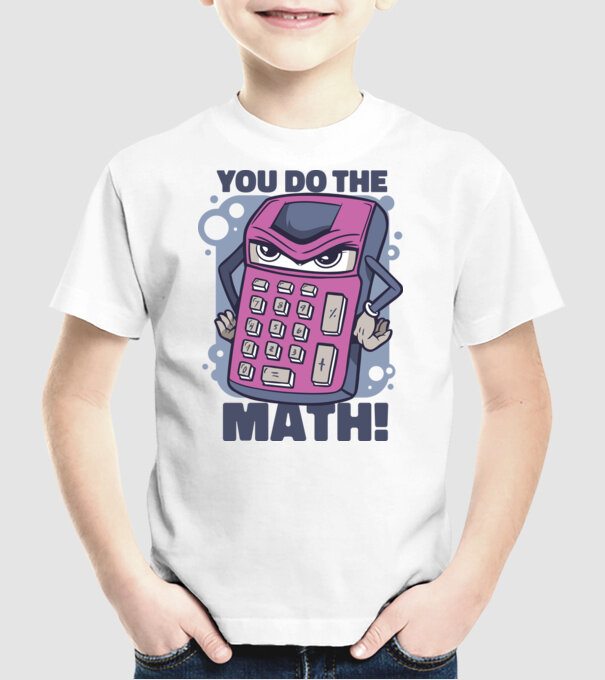 Calculator Furios model alb pe tricou