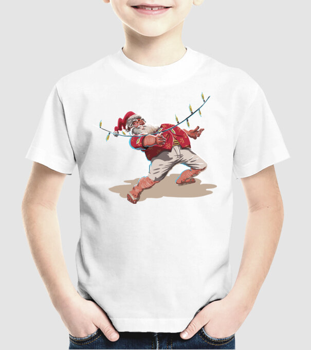 Limbo Moș Crăciun model alb pe tricou