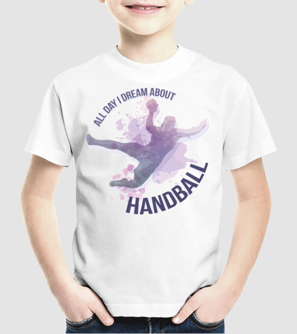 Visez la handbal în fiecare zi model alb pe tricou