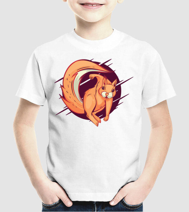 Supererou veveriță model alb pe tricou