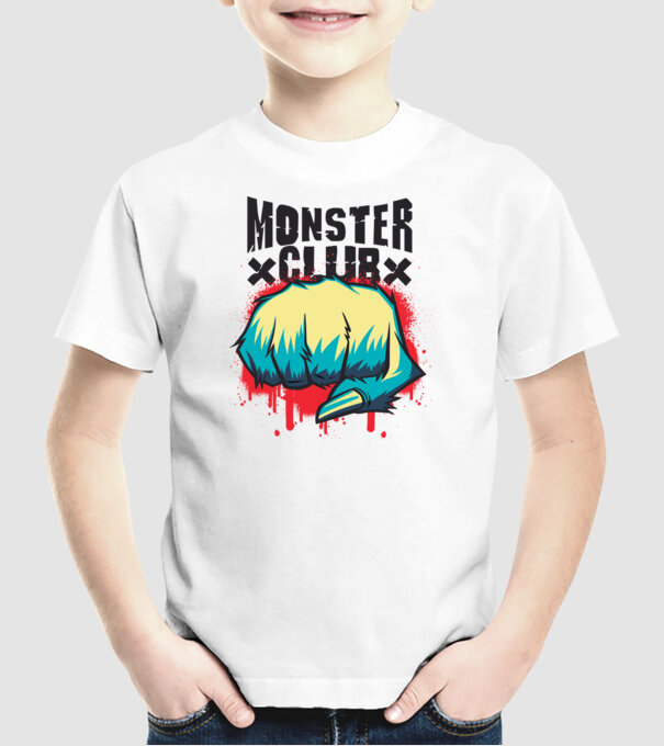 Monster Club model alb pe tricou