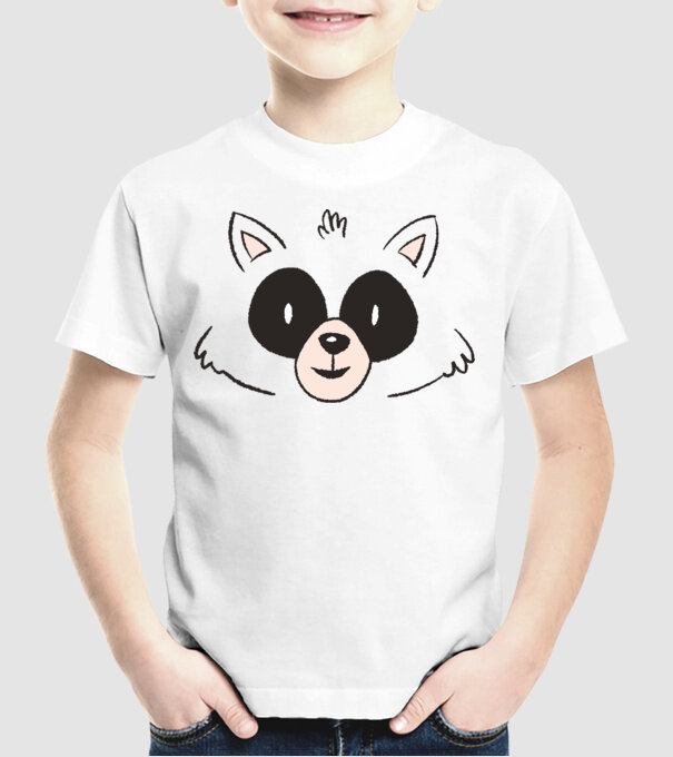 Cap Raton model alb pe tricou