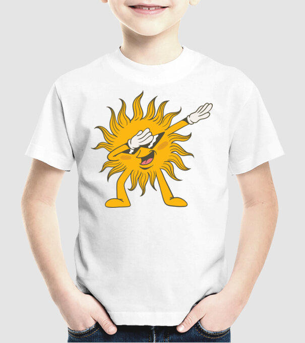 Soare DAB model alb pe tricou