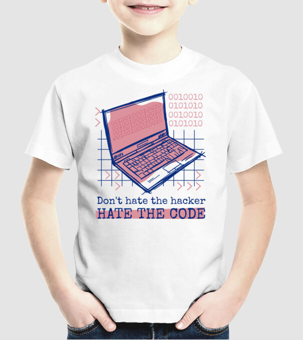 Nu urî hackerul, urăște codul model alb pe tricou