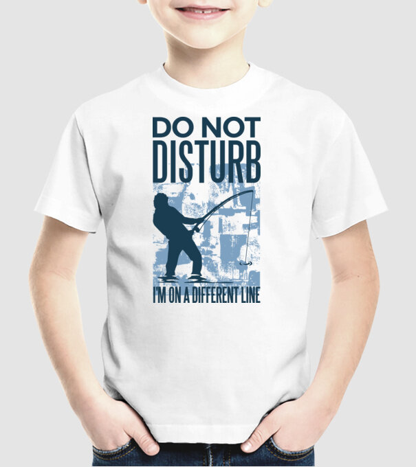 Nu mă deranja, sunt pe altă linie Pescar model alb pe tricou