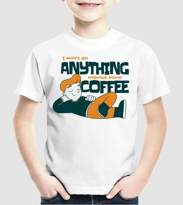 Nu pot fac nimic fără cafea model alb pe tricou