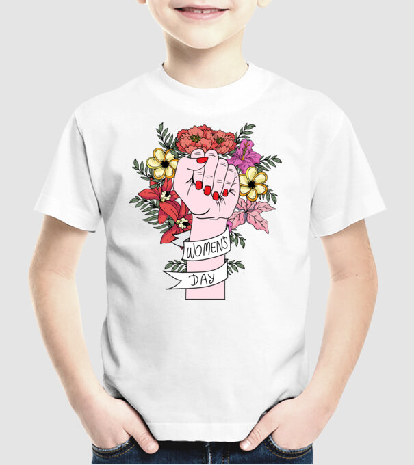 Ziua Internațională a Femeii 8 martie model alb pe tricou