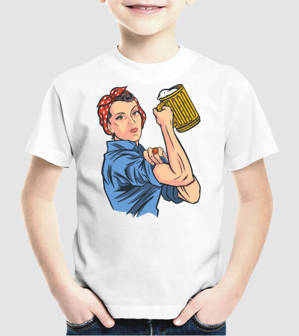 Emanciparea femeilor Bere model alb pe tricou