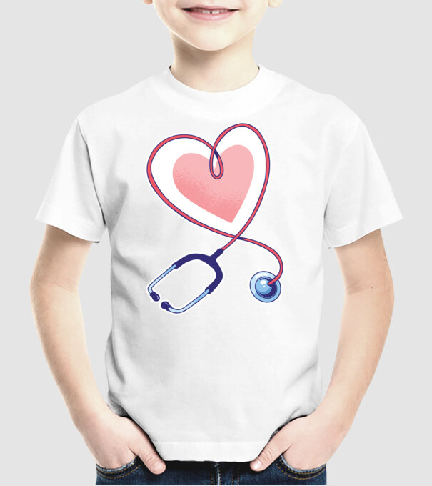 Soră Asistentă Stetoscop model alb pe tricou