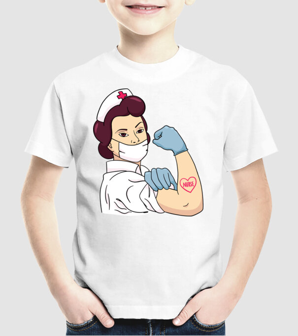 Soră Asistentă model alb pe tricou